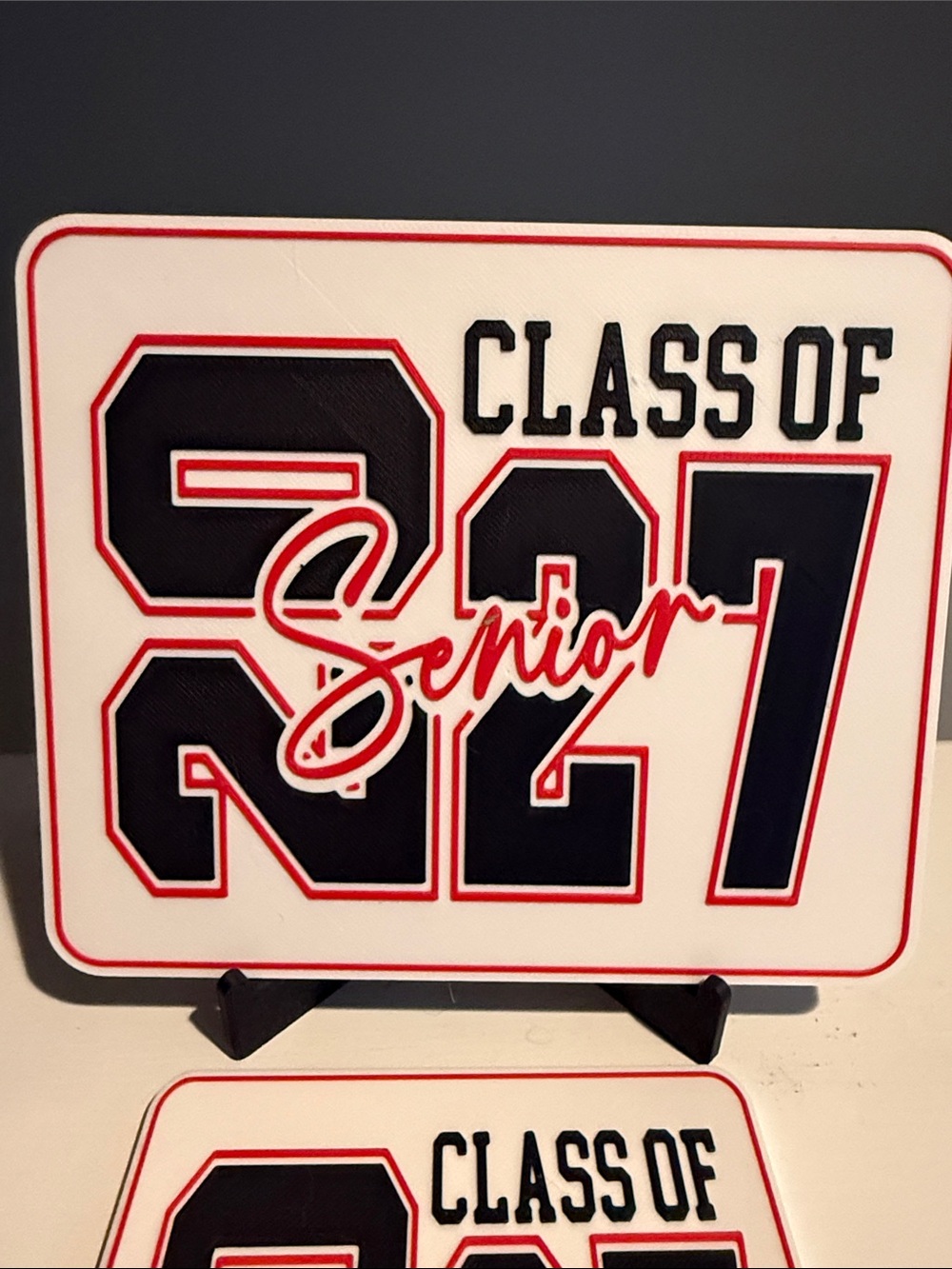Senior Class of 2027 Red & Black Decorative sign and coaster - Picture 3 of 7